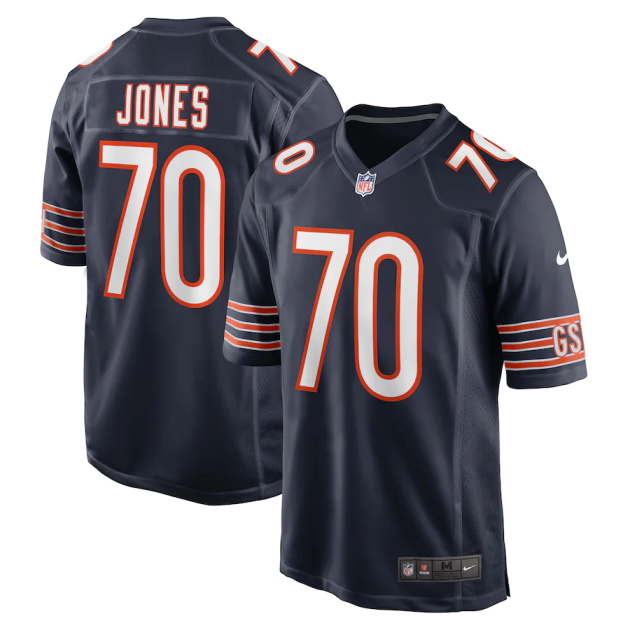 mens nike braxton jones navy chicago bears game player jersey